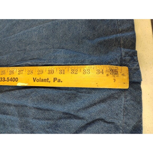 Ralph Lauren Country Denim Skirt Long Bell Shape Leather Pocket Accents Made USA - Picture 13 of 13